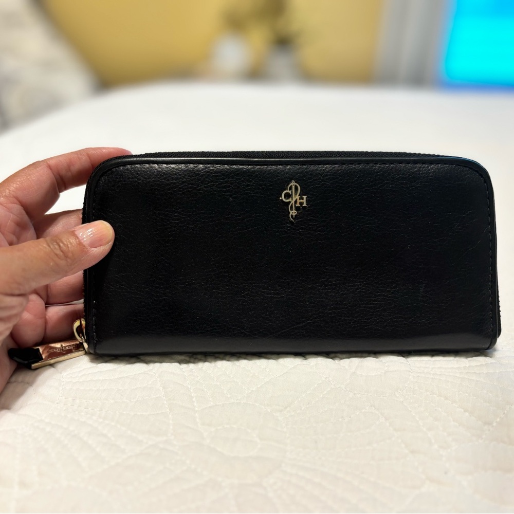 Cole Haan Black Leather Zip Wallet